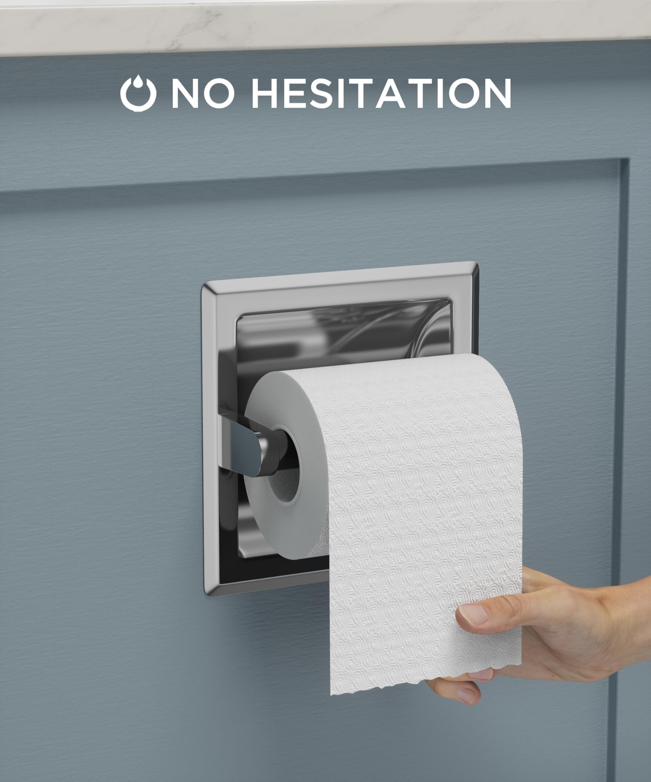 FORIOUS wall-mount chrome bracket keeps rolls accessible and tidy
