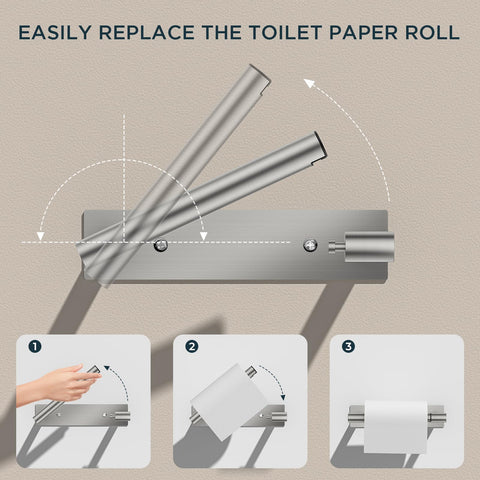 FORIOUS wall-mounted toilet paper holder with screws demonstrates secure installation for reliable daily use.
