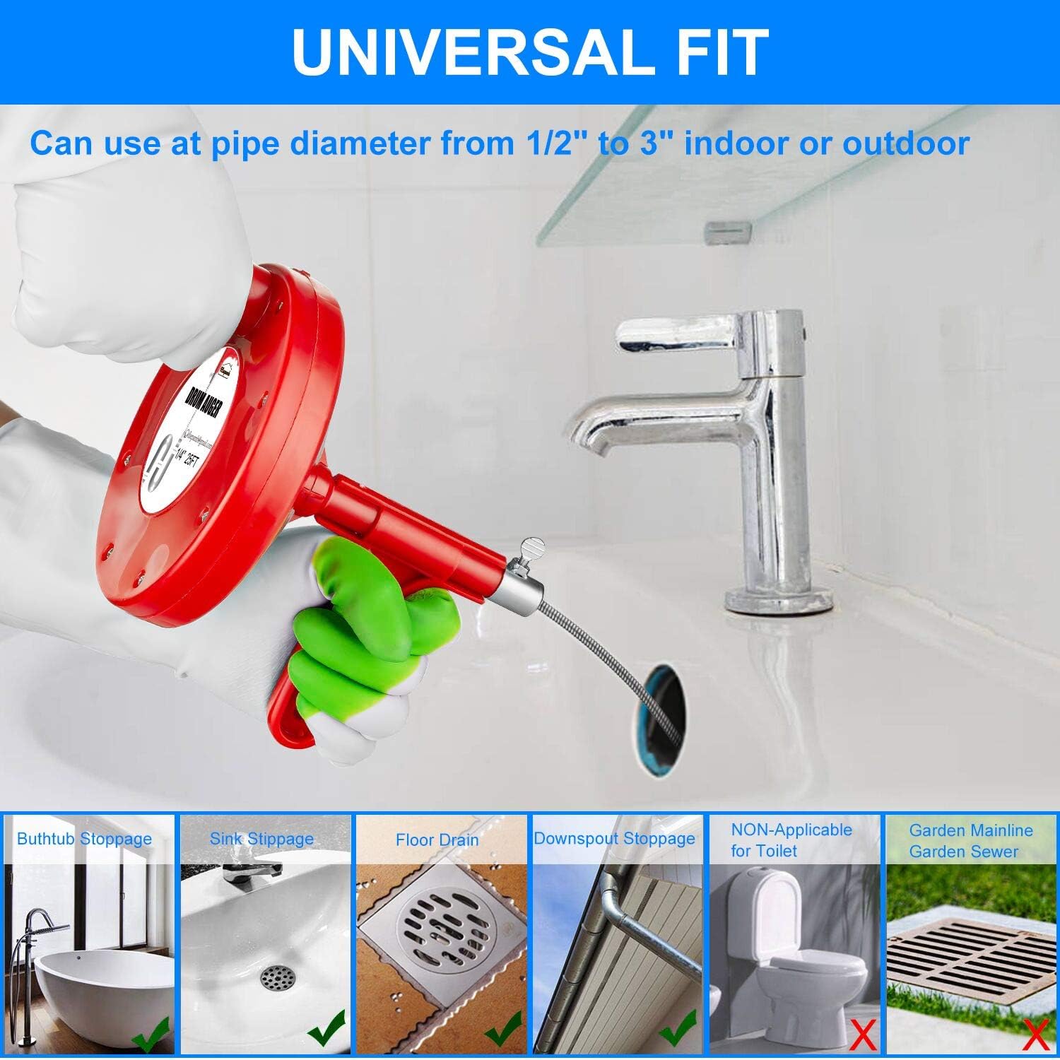Forlivese drain snake ideal for kitchen and bathroom sinks and showers