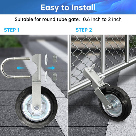 ForoGore heavy-duty gate wheel supports up to 800 lbs safely.