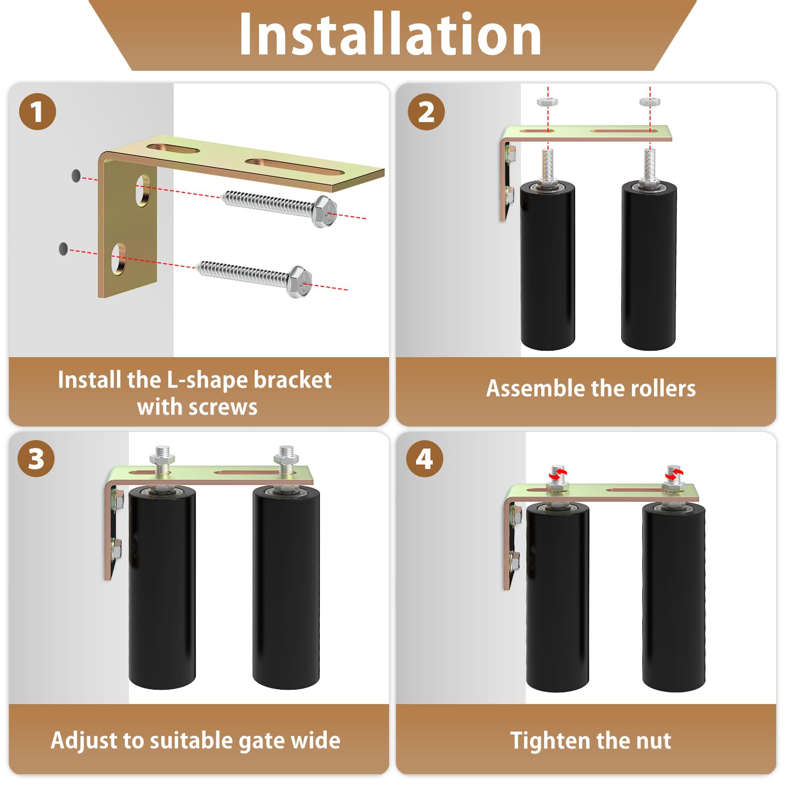 ForoGore kit contents: 2 brackets and 4 rollers with nuts