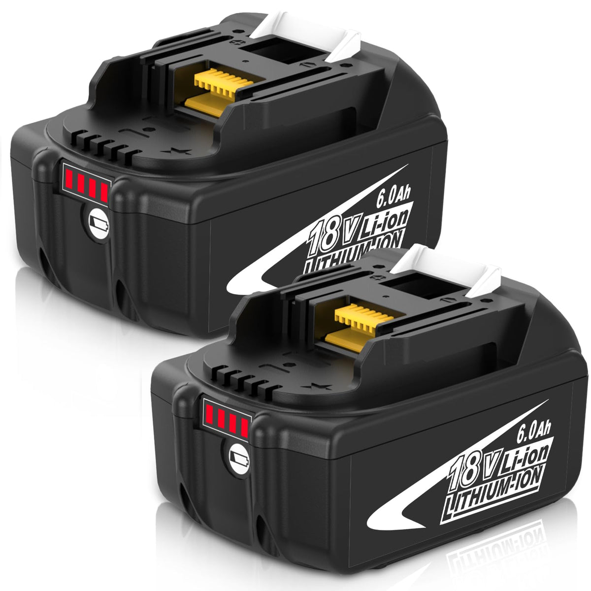 Forrat BL1860B battery front view showing compact 6000mAh design.