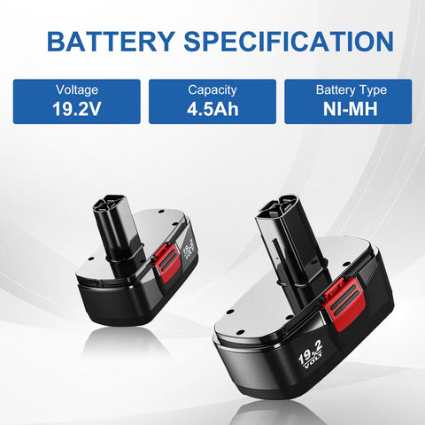 Forrat diehard C3 compatible 19.2V battery powering cordless tools.