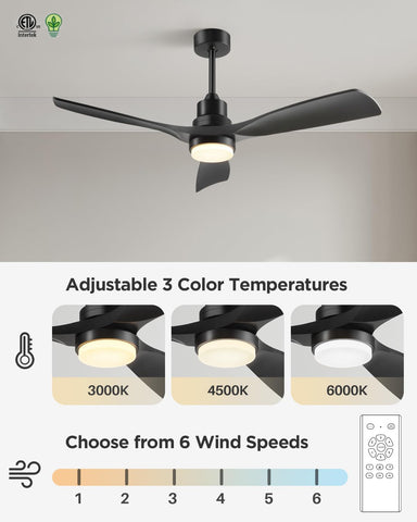 Forrovenco wood-blade ceiling fan enhances decor while moving air quietly