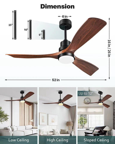 Forrovenco fan walnut blades provide rustic style and effective airflow.