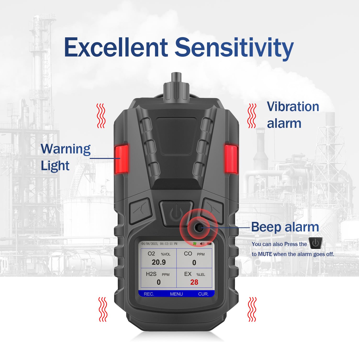 Forsensal back clip design keeps the detector securely in place.