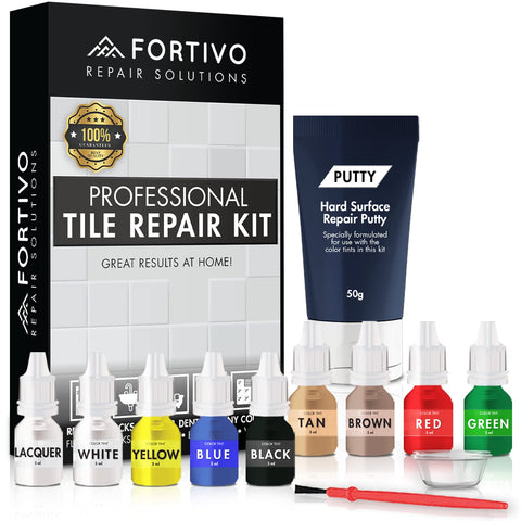 Fortivo Porcelain Repair Kit packaging, ready-to-use solution for tile and stone repairs.