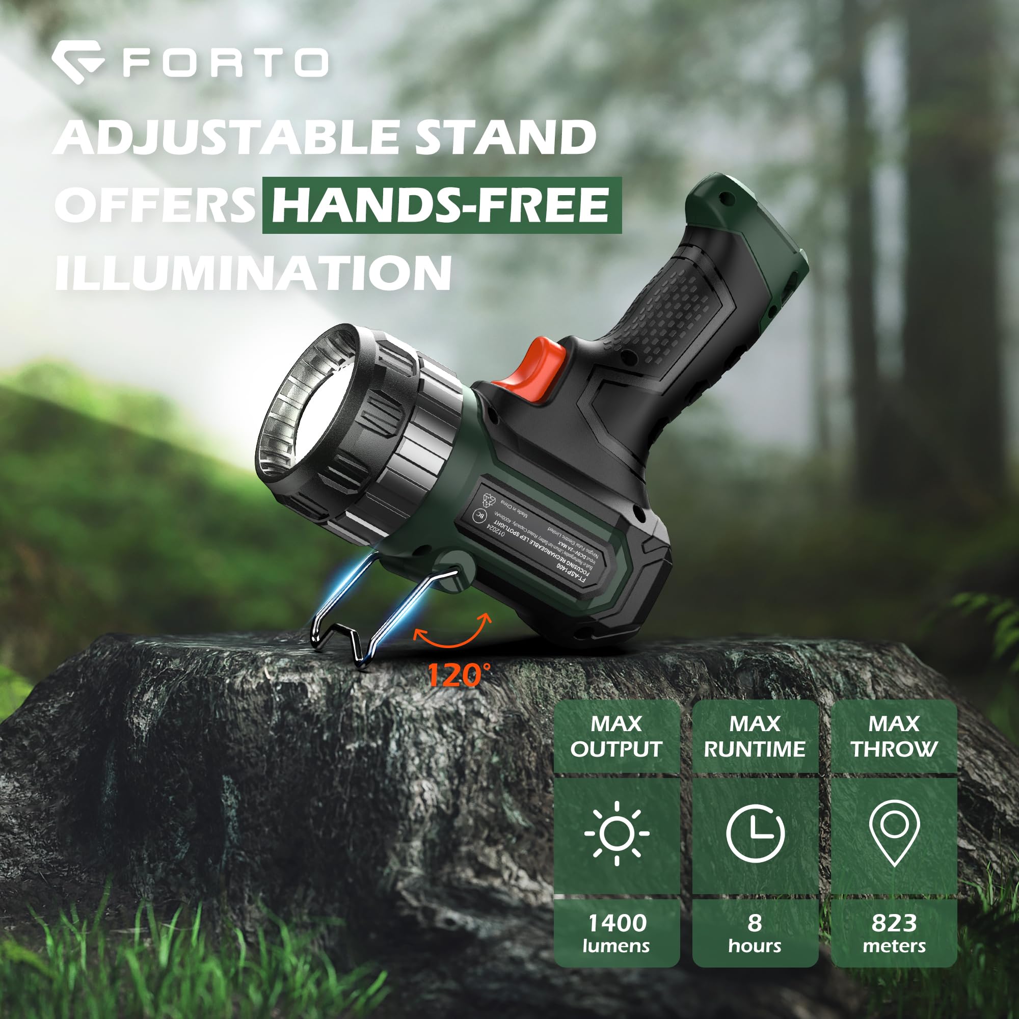 FORTO 4000mAh battery provides long runtimes and versatile usage.