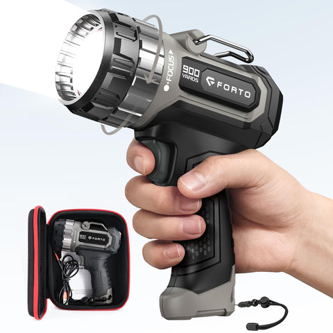 FORTO compact spotlight with adjustable focus for distant visibility and close tasks