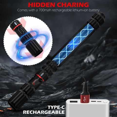FORTO compact 6.7-inch flashlight with 700mAh battery.