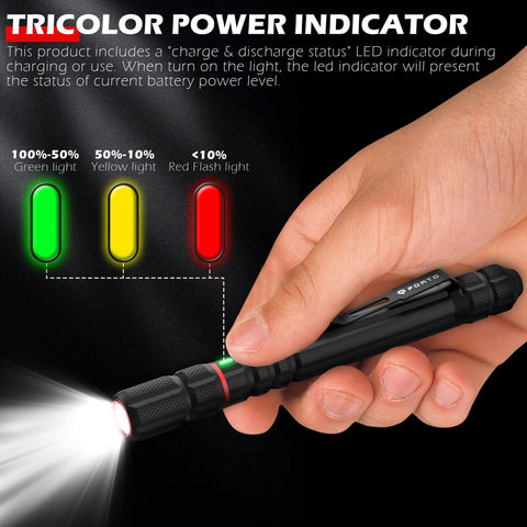 FORTO pen light IP67 protection resists rain and dust.