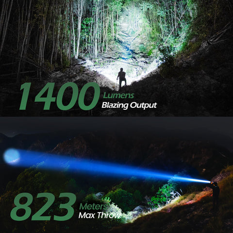 FORTO spot beam delivers 120000 candela for clear targeting in forests and trails.