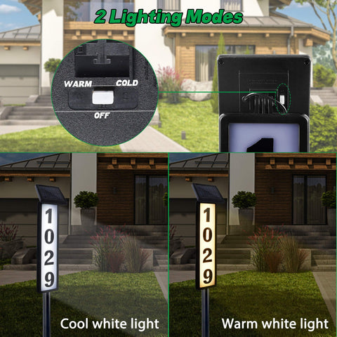 FORUP LED outdoor plaque in garden providing clear nighttime visibility