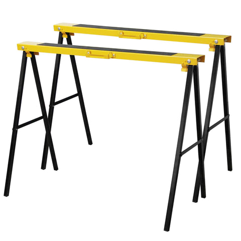 FORUP twin-pack sawhorse provides a stable work surface for precise cuts.