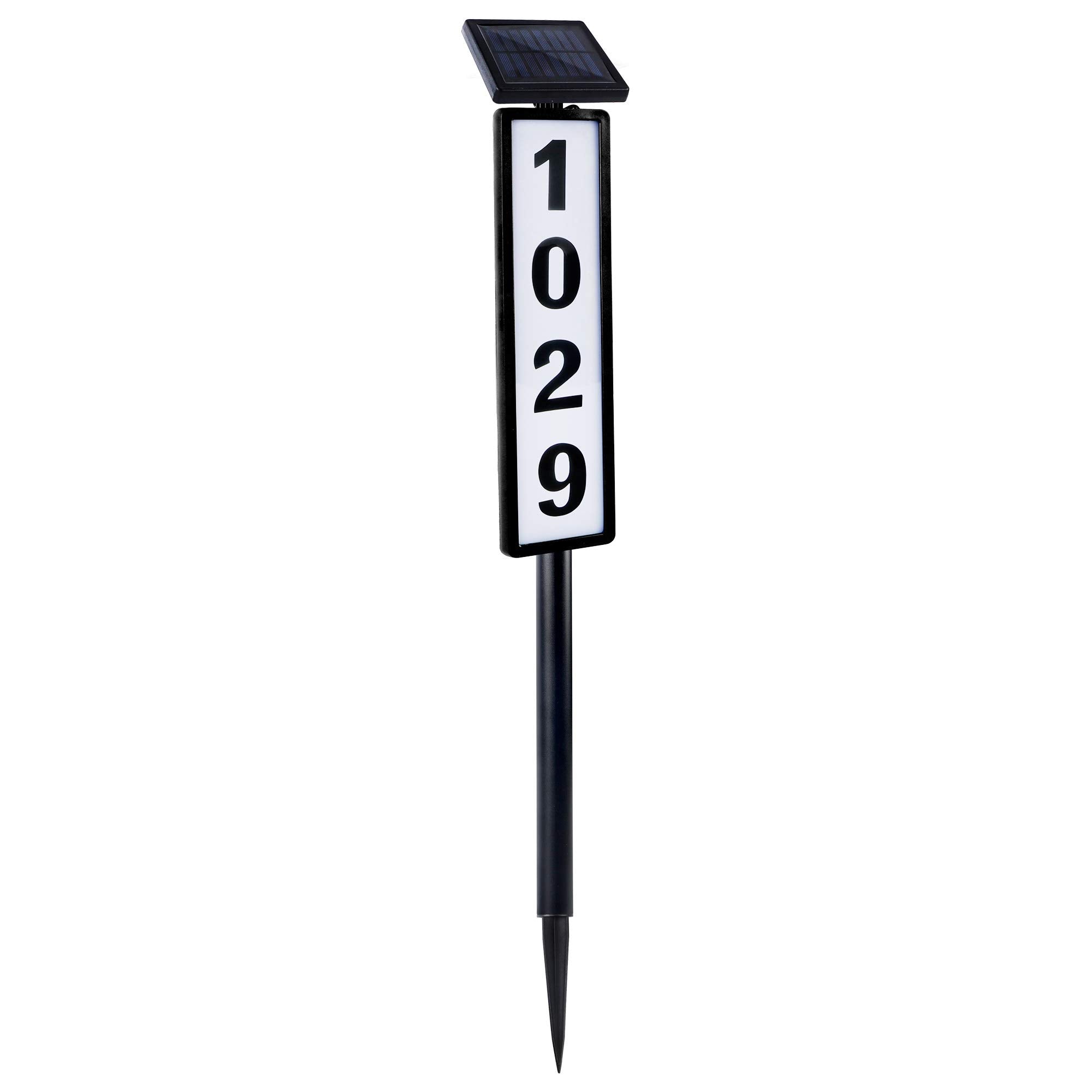FORUP solar lighted house numbers sign on exterior wall for easy nighttime visibility