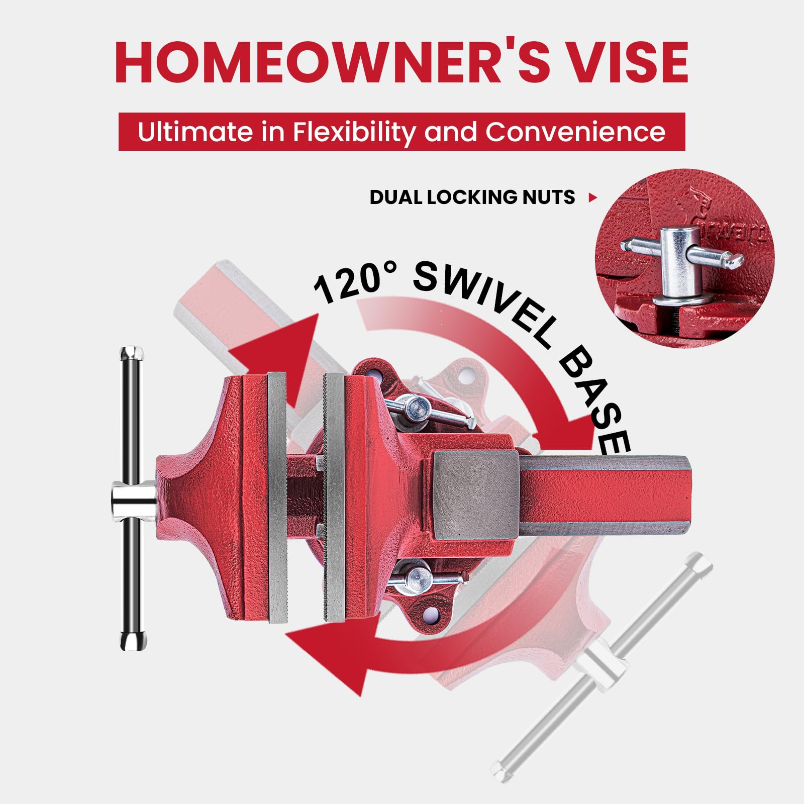 Forward 1304 4in clamping force of 4400 lbs keeps workpieces secure