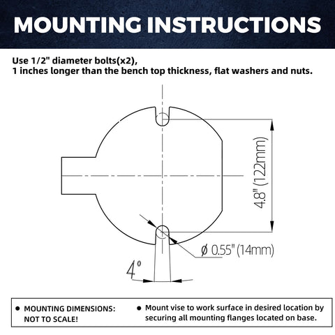 Forward 1705A base holes enable secure bench or truck mounting