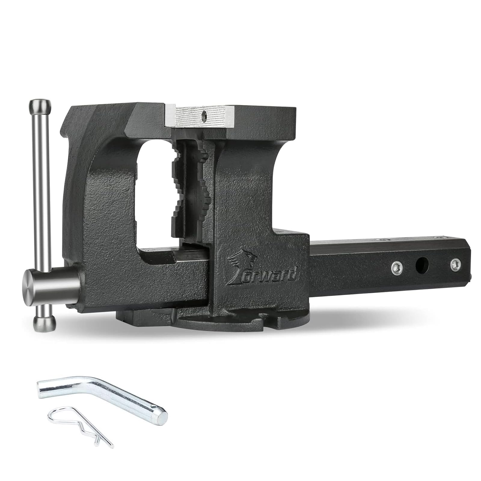 Forward 1705A hitch vise jaw close-up highlights 6-inch grip for heavy-duty clamping