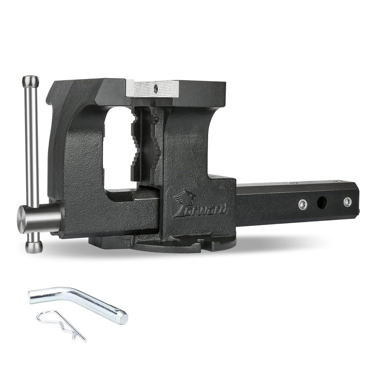 Forward 1705A hitch vise jaw close-up highlights 6-inch grip for heavy-duty clamping