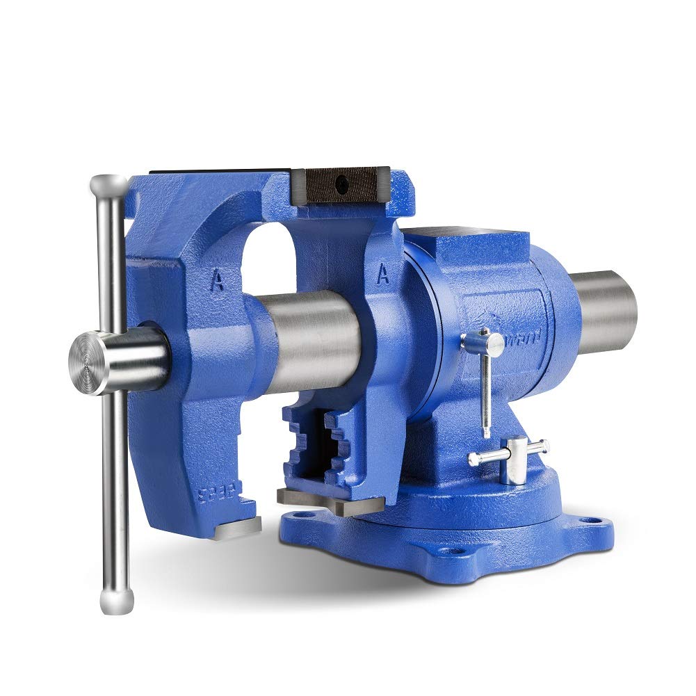 Forward DT08125A 5-Inch bench vise front view with sturdy ductile iron build.
