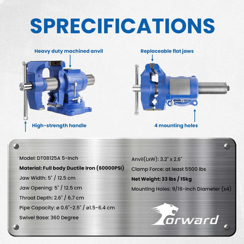 Forward DT08125A V jaws feature supports angled workpieces and stable clamping.