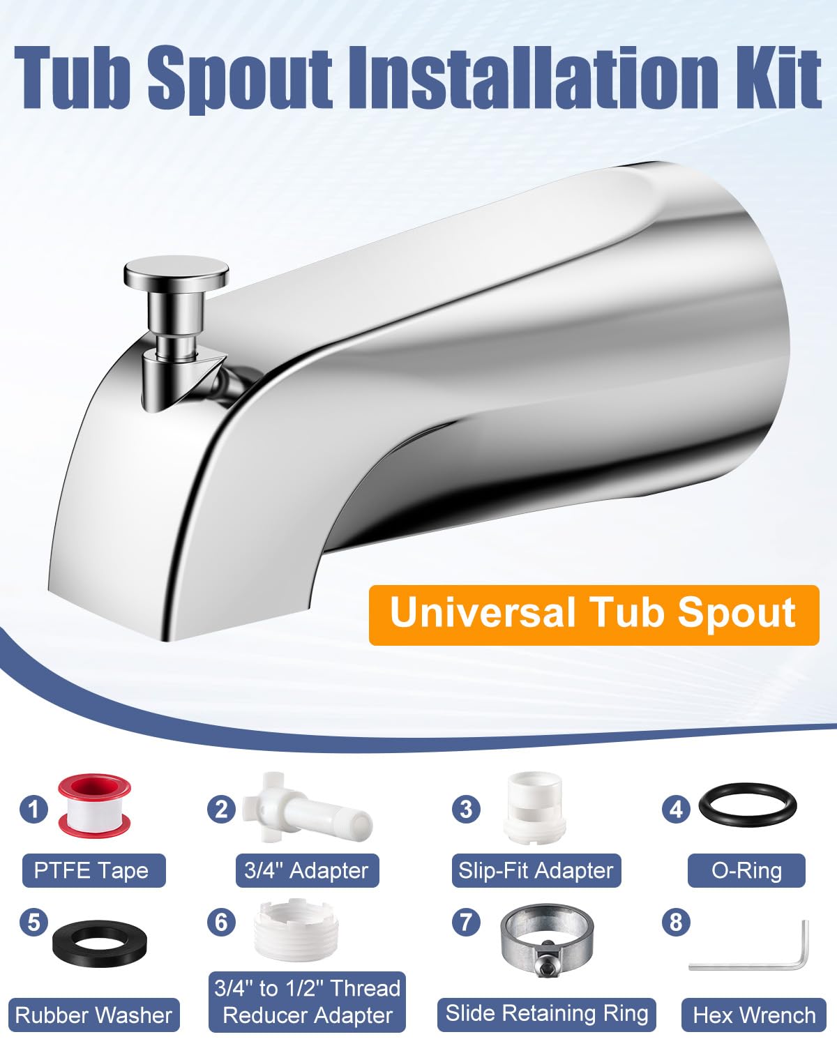 Solid metal construction of Fosenlion spout resists corrosion in humid bathrooms.