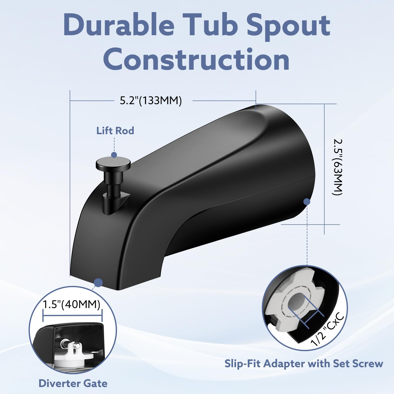 1/2 inch copper pipe compatibility enables universal fit
