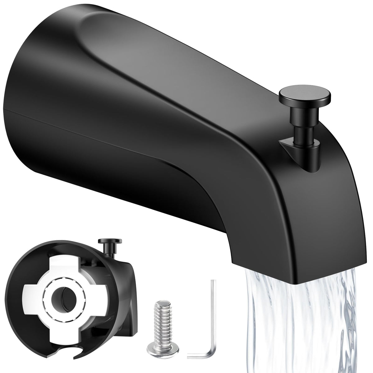 Fosenlion tub spout diverter with slip-fit connection for leak-free installation