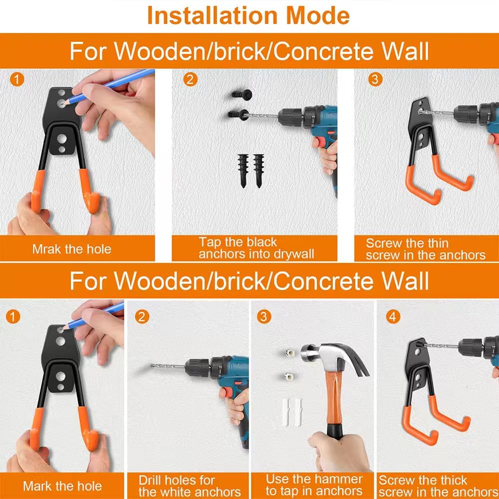 Fosiweelo garage hooks pack holds scooters neatly for convenient access.