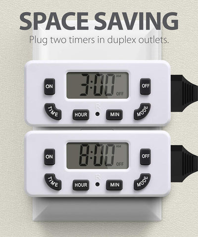 Fosmon timer outlet powering aquarium lights for a consistent day-night cycle.