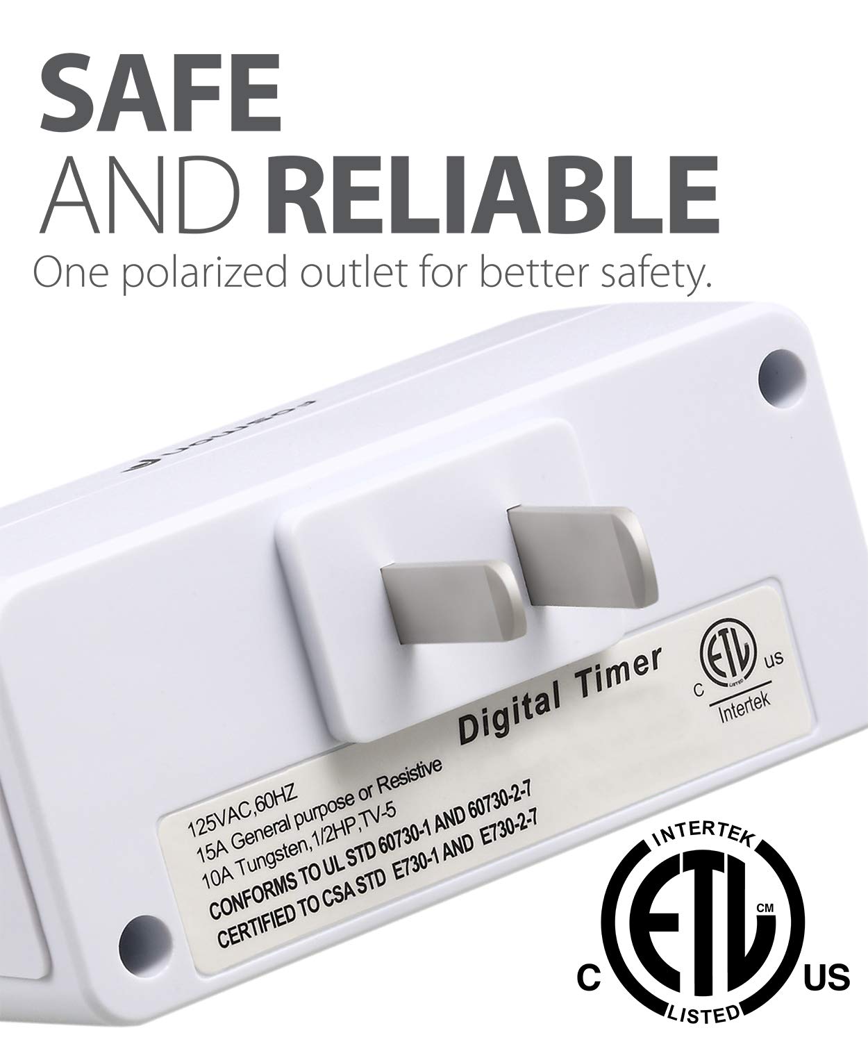 Fosmon 24-hour timer outlet with visible MODE button for easy manual control.