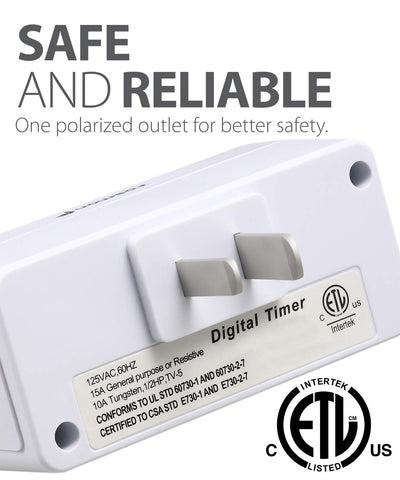 Fosmon 24-hour timer outlet with visible MODE button for easy manual control.