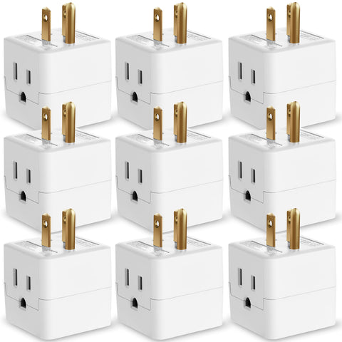 Fosmon 3-outlet wall adapter cube tap providing a compact three-outlet power hub.