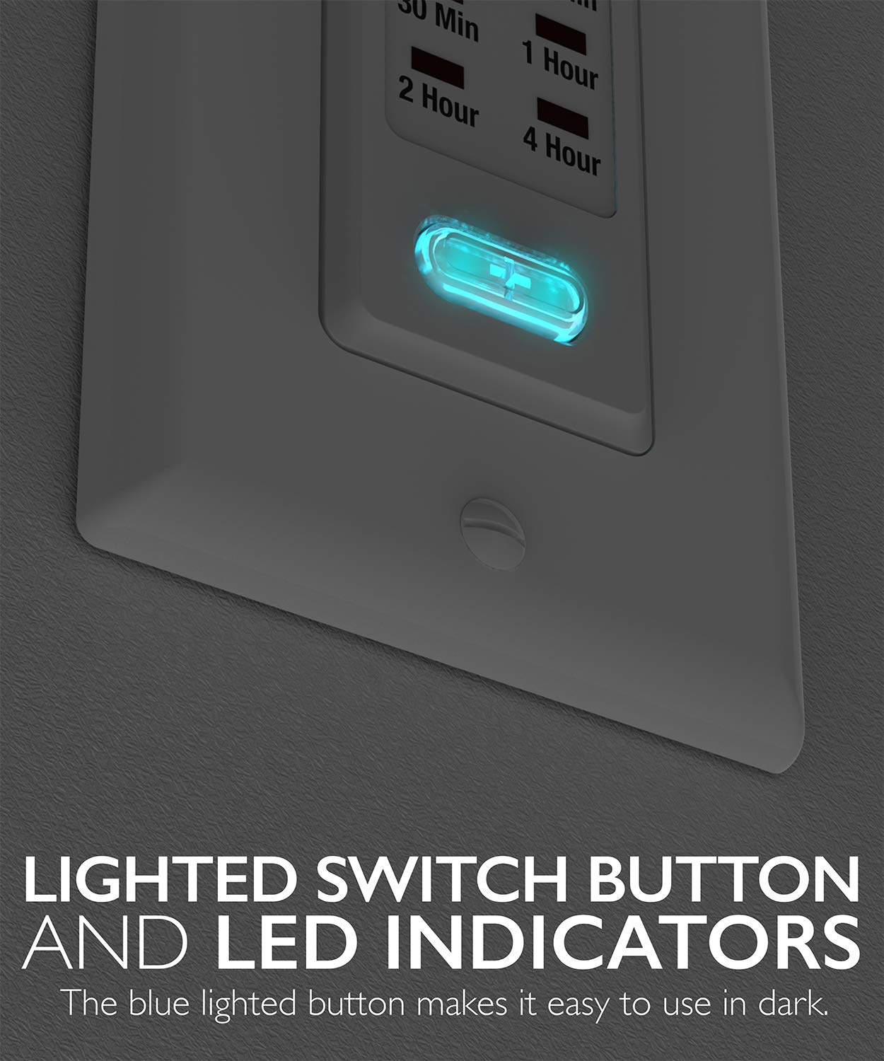 Fosmon illuminated button and LED indicator enable easy operation in dark rooms.