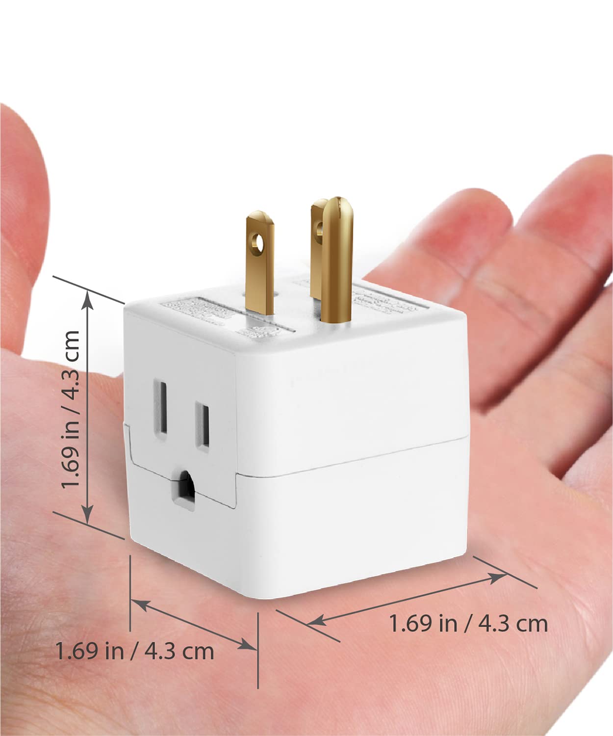 Fosmon ETL-listed outlet extender with grounded three-prong outlets.