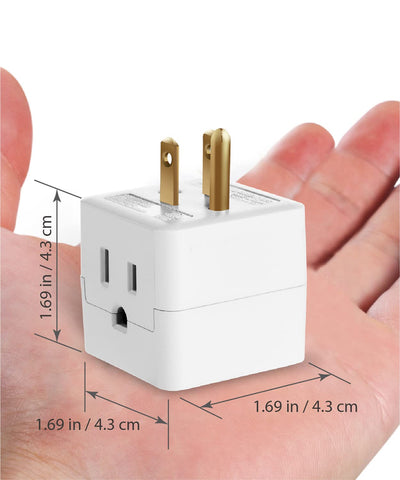 Fosmon ETL-listed outlet extender with grounded three-prong outlets.