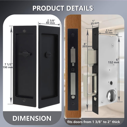 Pop-out pull in Foswdero pocket door hardware demonstrating effortless grip.
