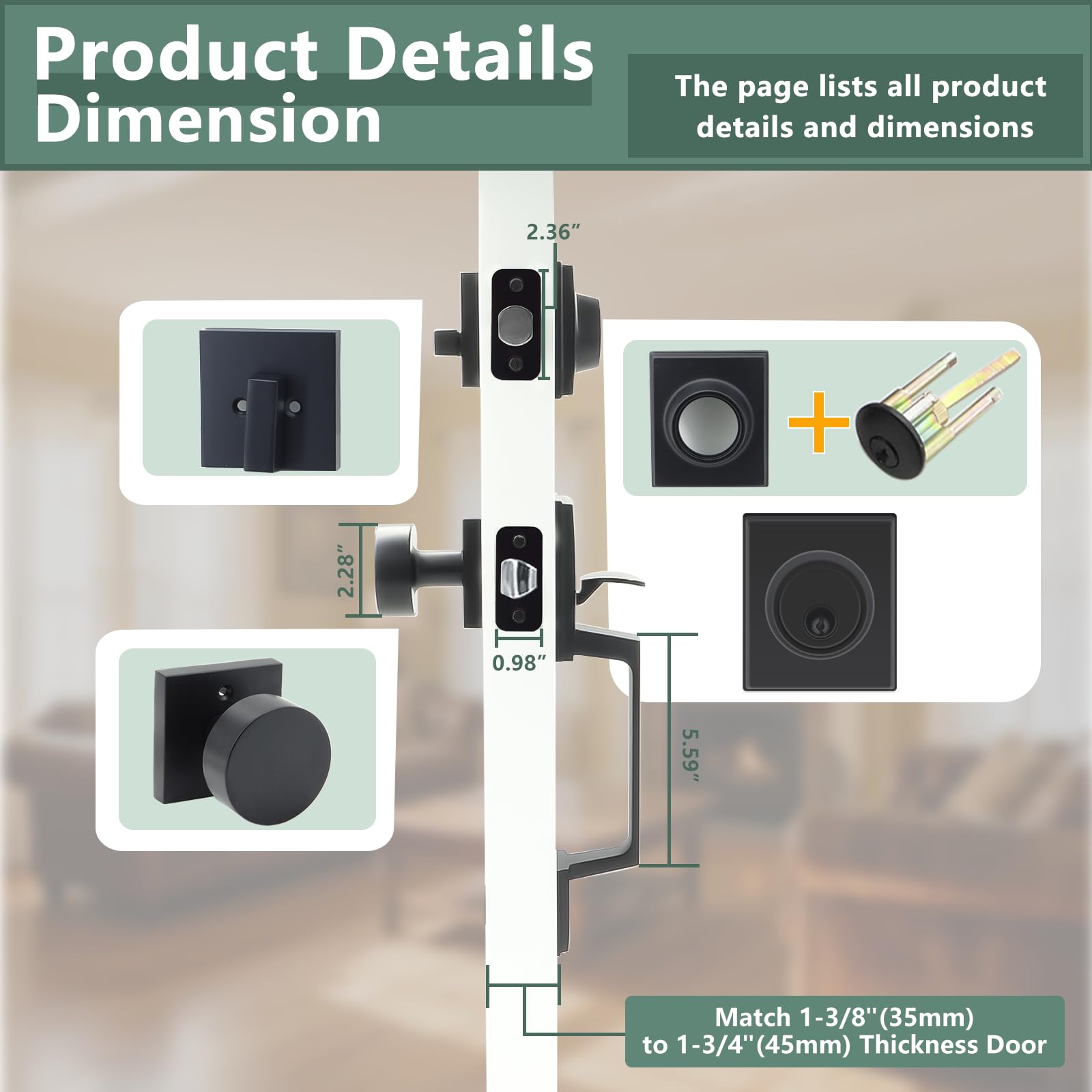 Zinc alloy deadbolt assembly by Foswdero provides sturdy protection against forced entry.