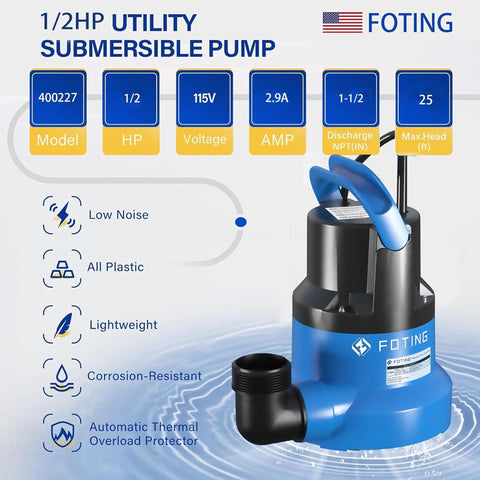 FOTING 25 ft lift enables reach for pools, ponds, and flooded spaces.