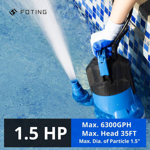 FOTING high-flow submersible pump suitable for pool and hot tub drainage.