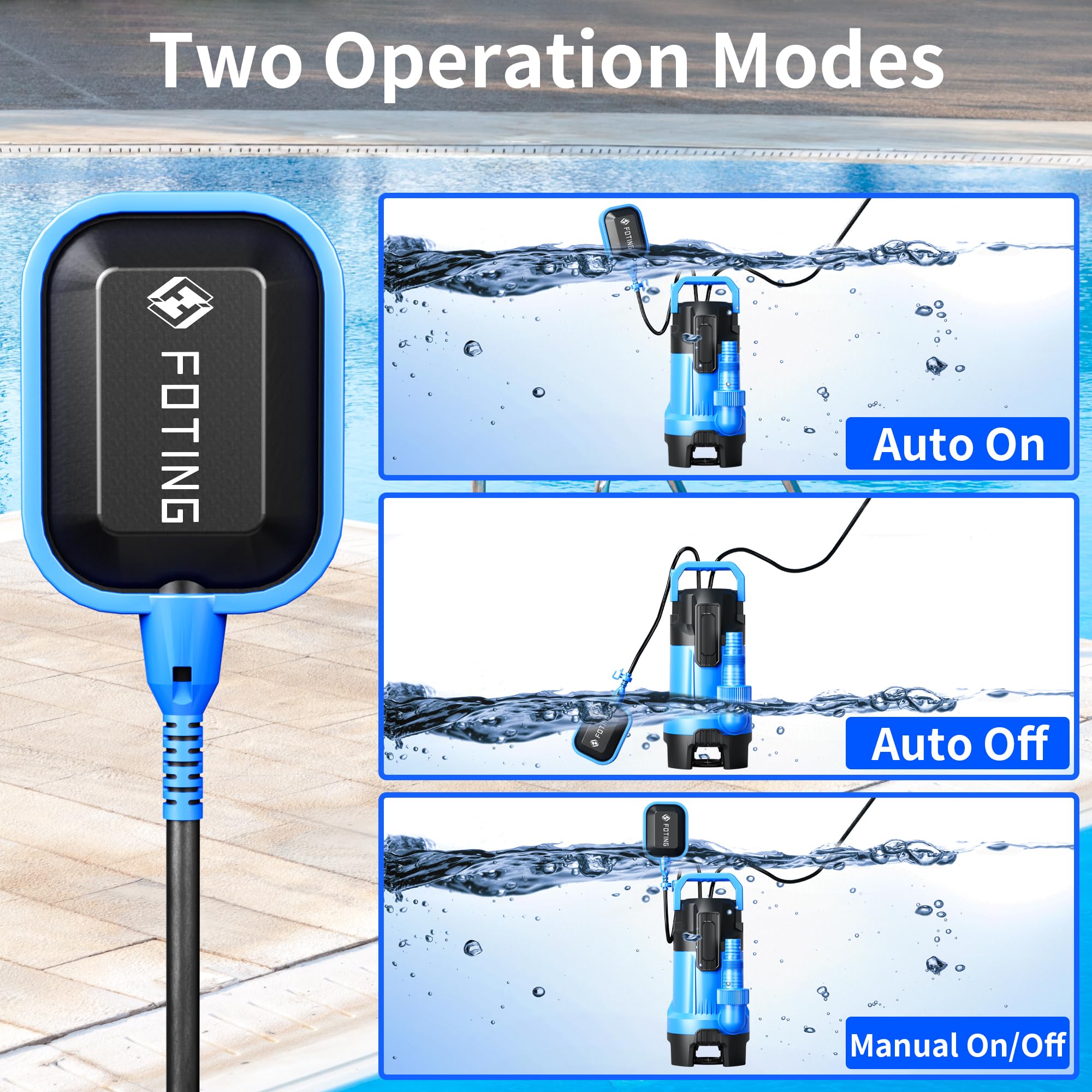 FOTING submersible pump handling clean and dirty water across tasks.