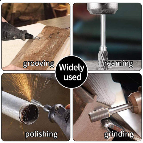 FOTYBEI double-cut burr head for efficient material removal on wood and plastic.
