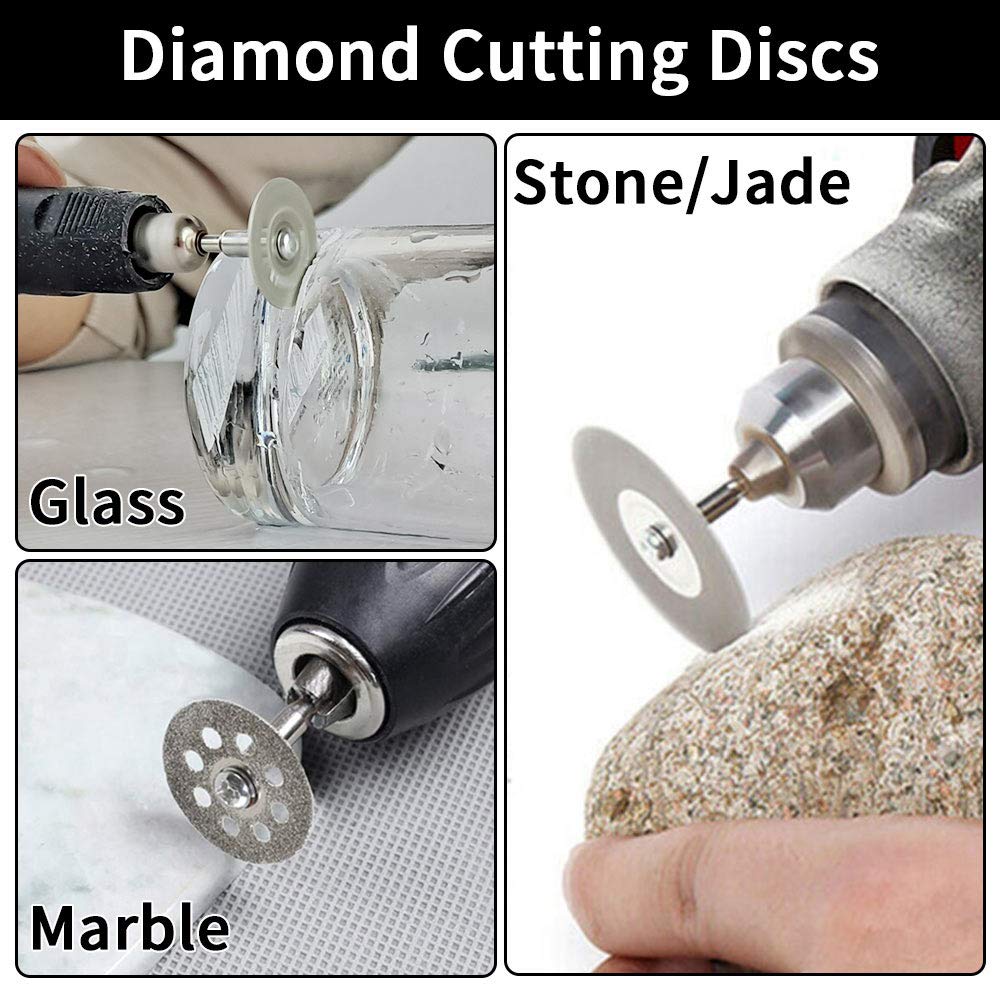FOTYBEI HSS circular saw blades fit Dremel with multiple diameters for wood and soft metals.