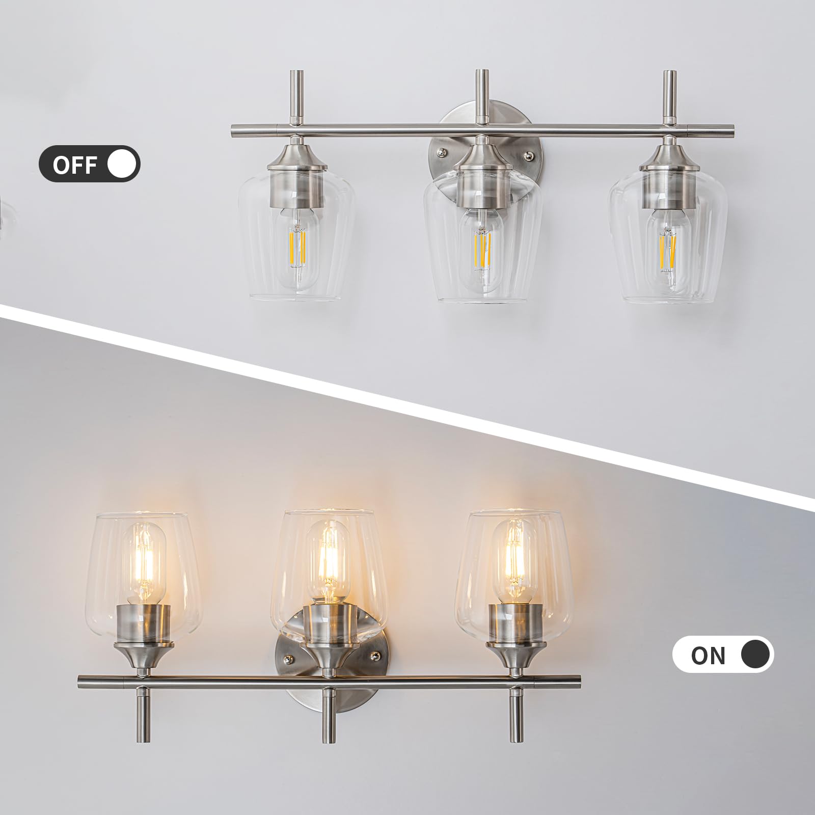 foucasal brushed-nickel bathroom light ideal for bathrooms, hallways, and bedrooms