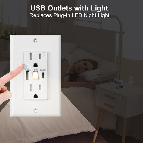 FourHarvest Lights Outlet in-wall installation replaces a standard outlet.