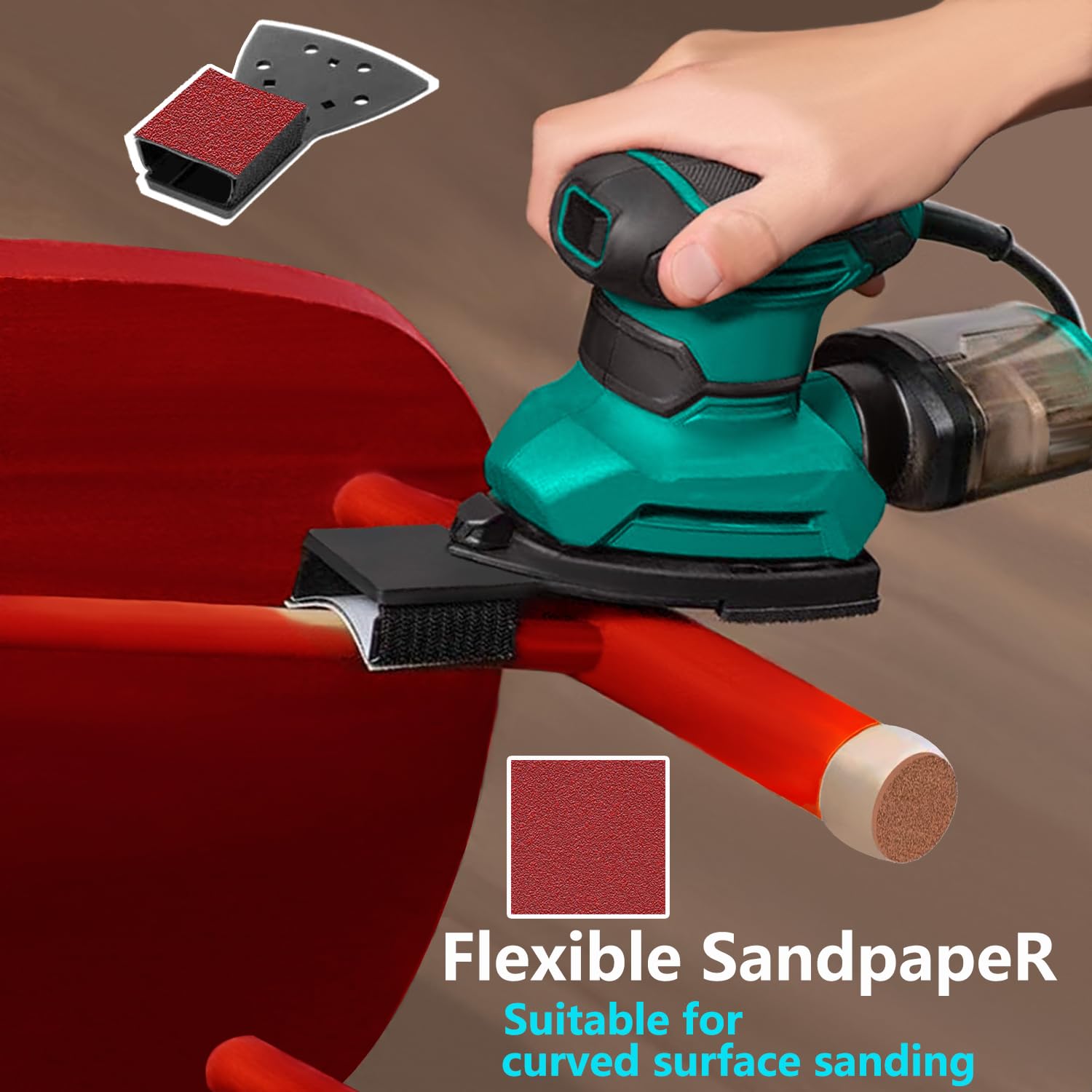 FOWOK uneven surface sanding pad protects the sander plate during use.