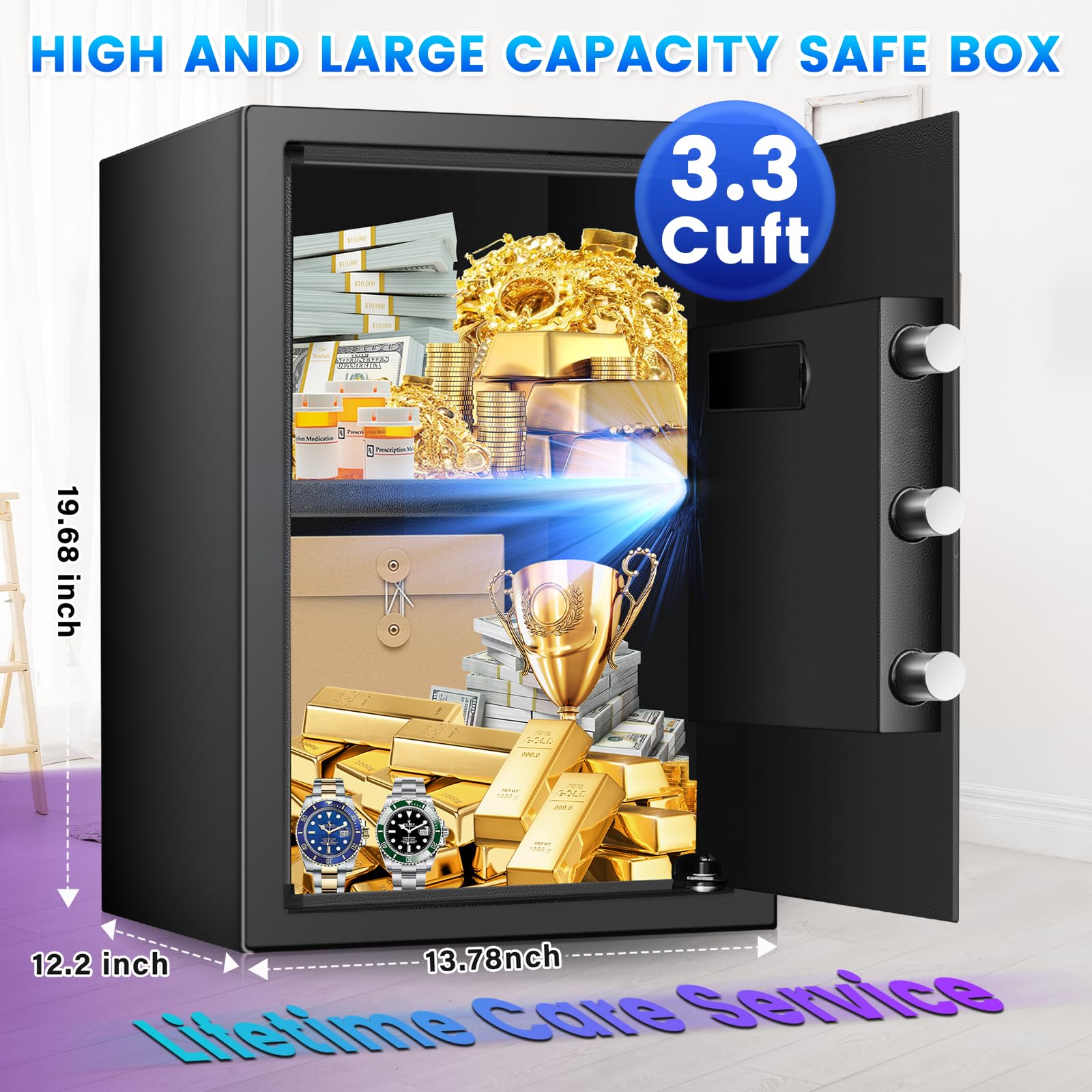 FOWORE fireproof bag inside the safe preserving valuables during emergencies