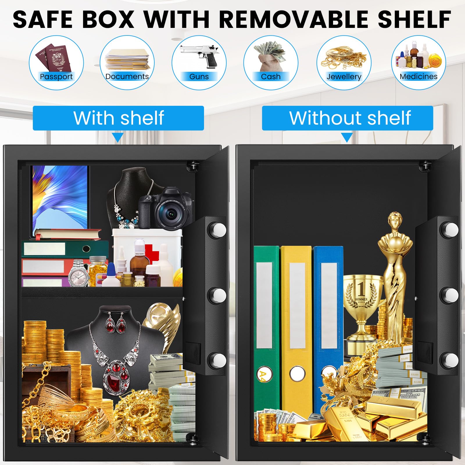 FOWORE Safe Box interior LED light for night-time access