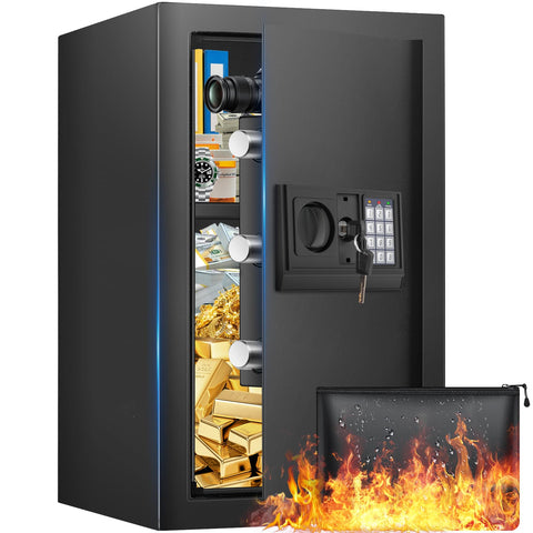 FOWORE safe box overview highlighting large interior and sturdy steel construction