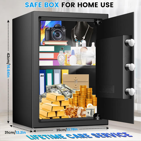 FOWORE safe box programmable keypad entry enables quick, secure access.